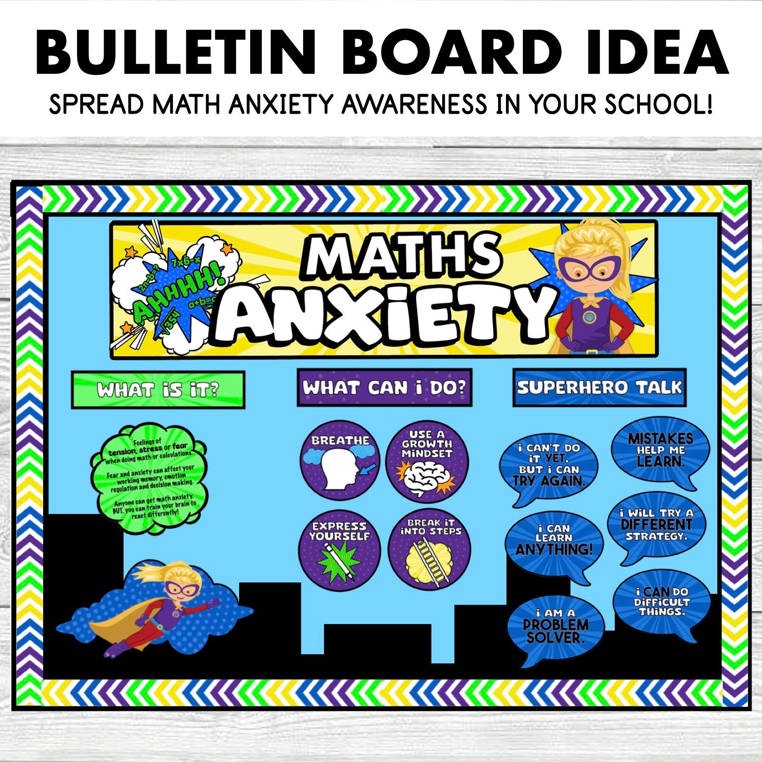 Maths Anxiety Bulletin Board and Comic Strip