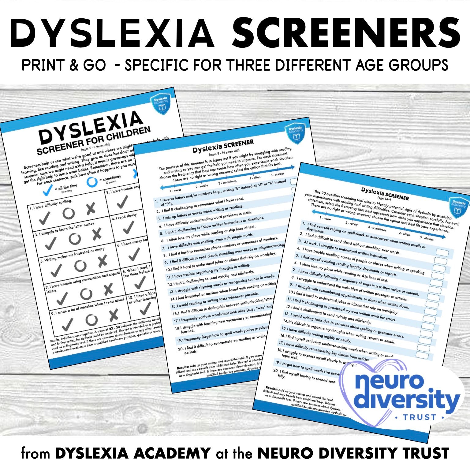 Dyslexia Screener and Strategy Letters