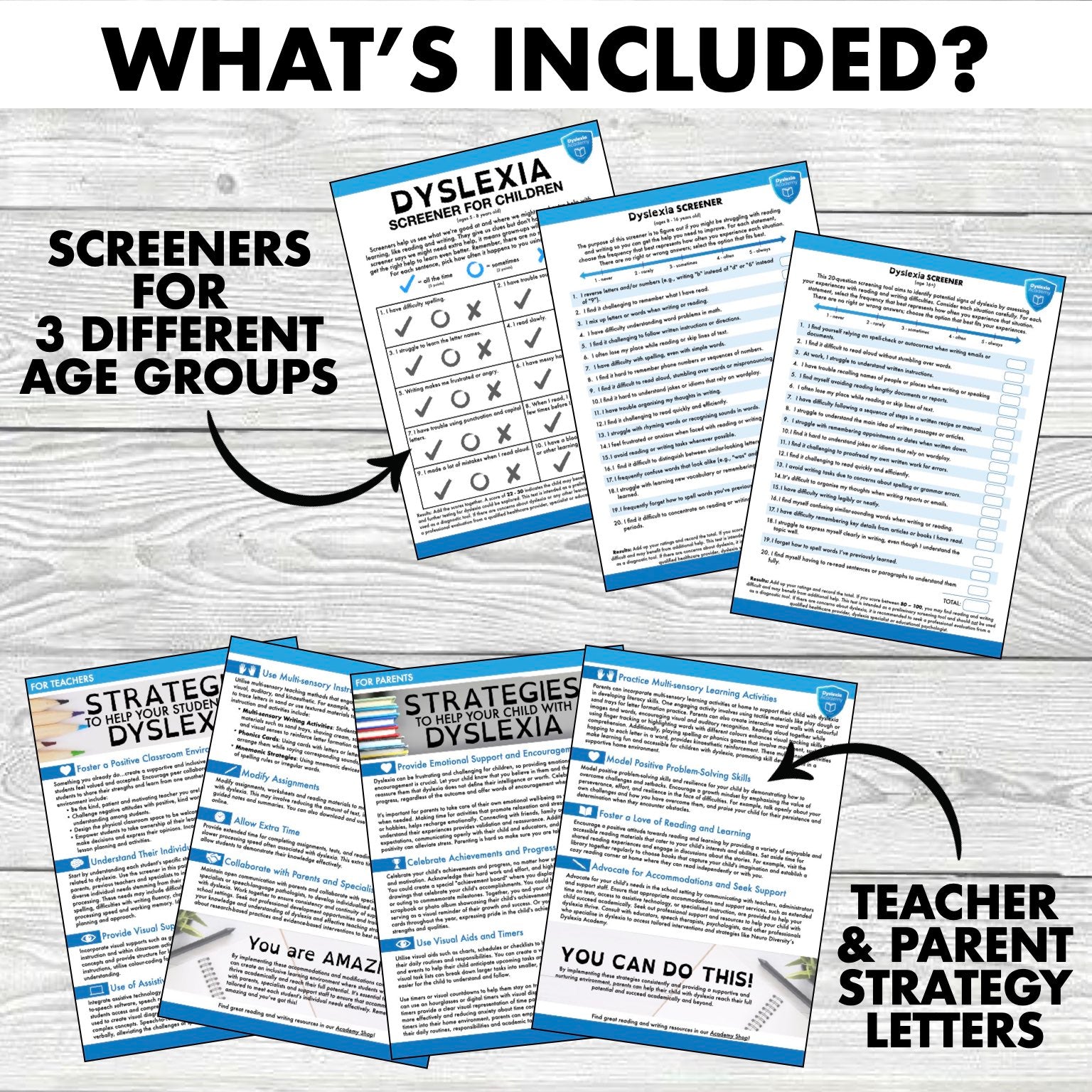 Dyslexia Screener and Strategy Letters