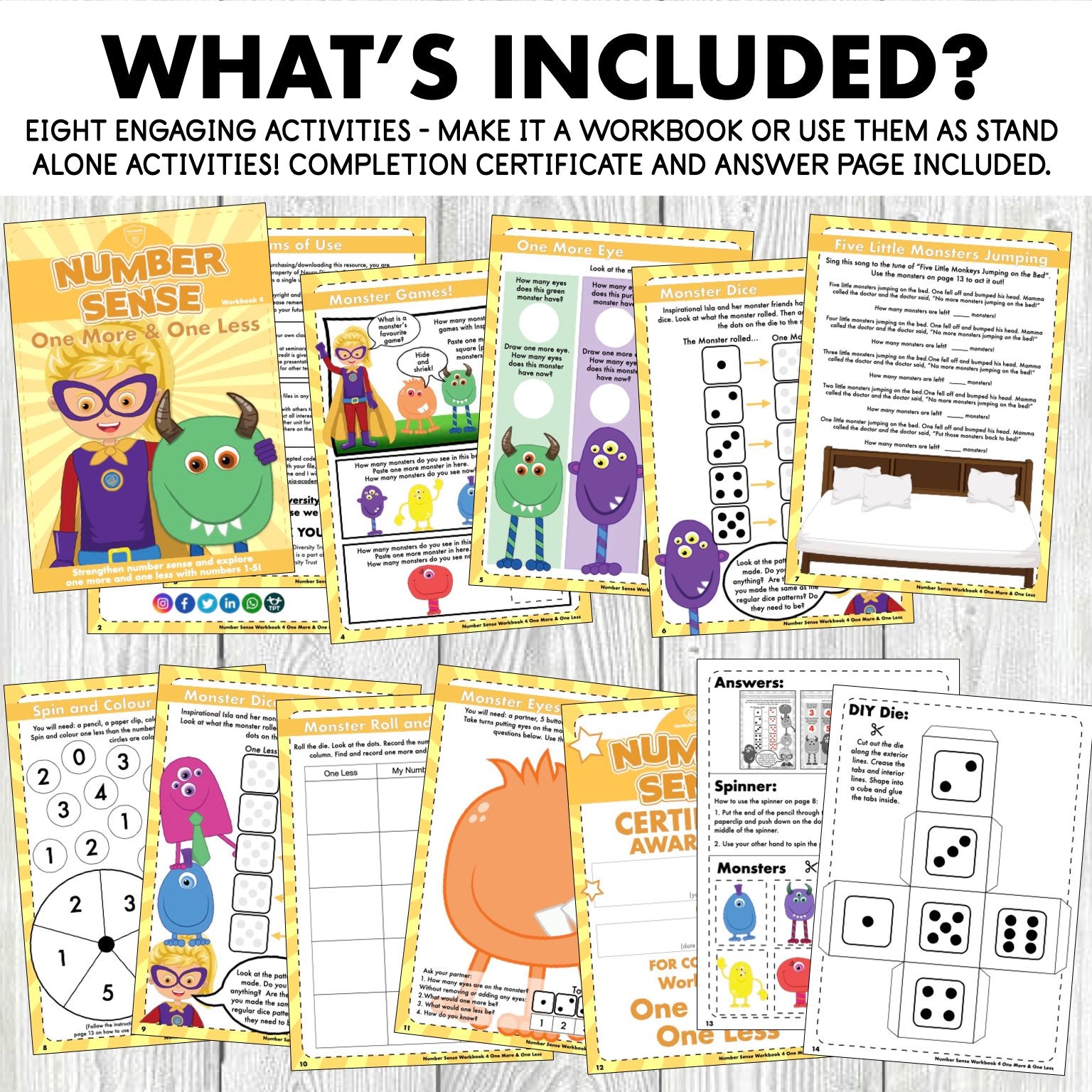 Number Sense Workbook 4 - One More & One Less