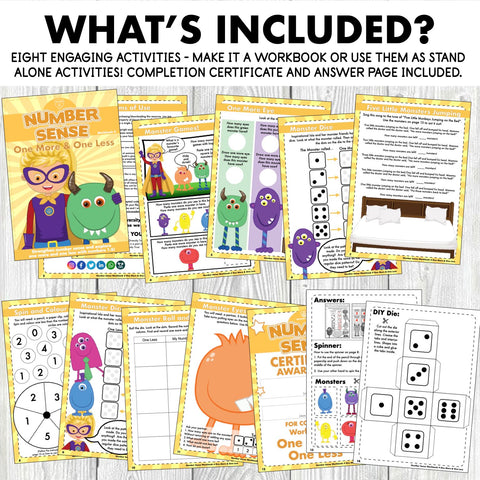 Number Sense Workbook 4 - One More & One Less