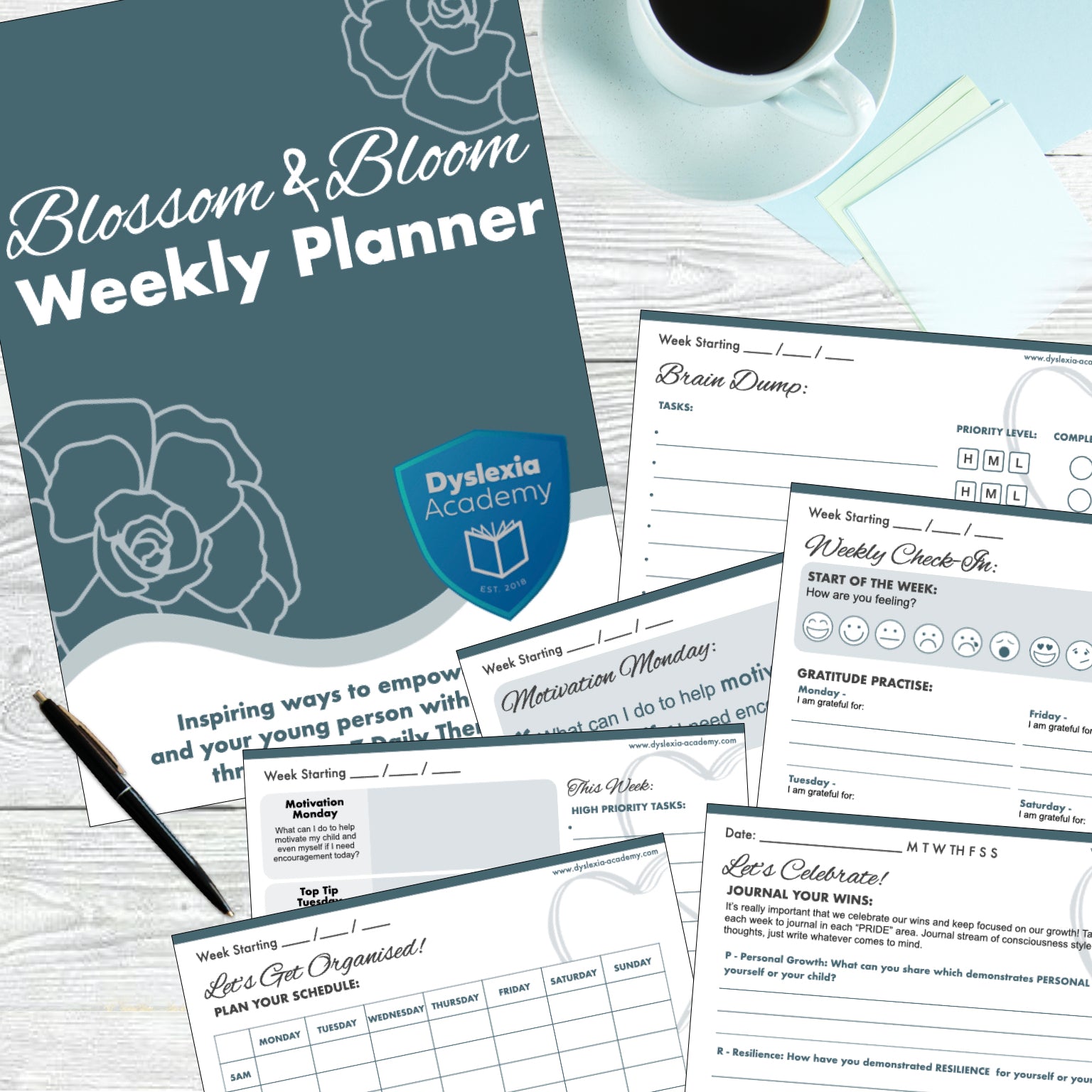 Blossom & Bloom Weekly Planner – Dyslexia-Academy Online